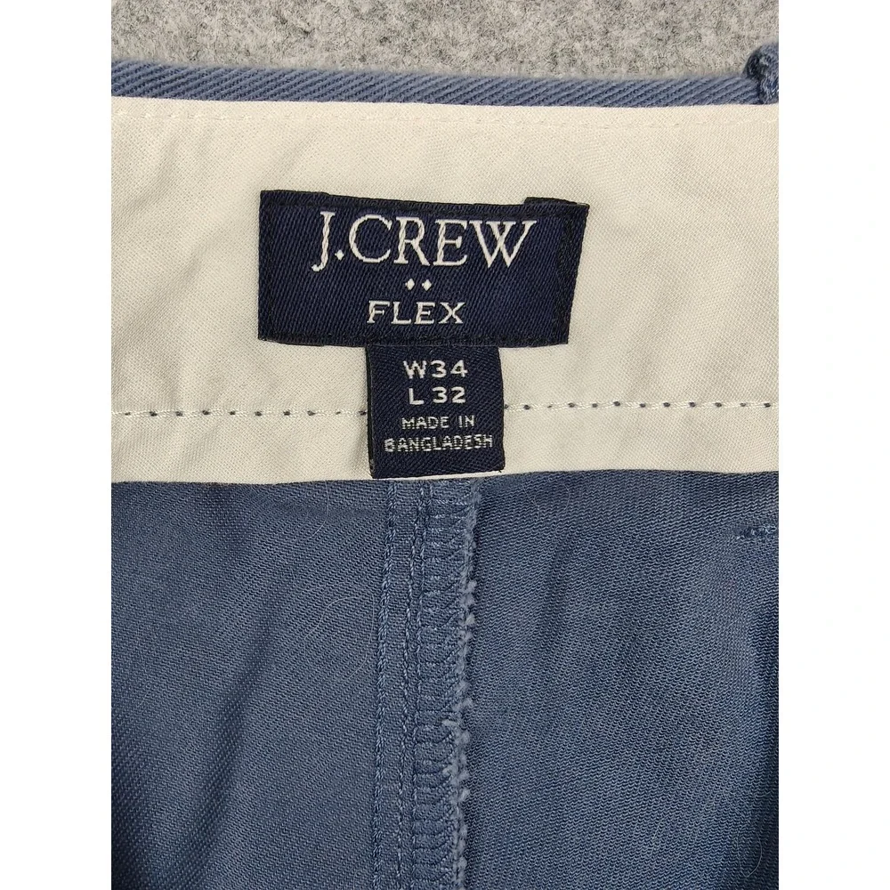 J.Crew‎ Pants Mens 34x32 Blue Flex Straight Chino Stretch Casual Business Office